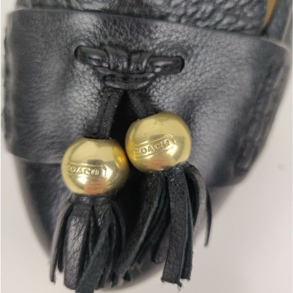 COACH CARALIE BLACK GENUINE LEATHER TASSEL DECOR PLATFORM HEELS PUMPS SHOES 8B - Picture 12 of 13